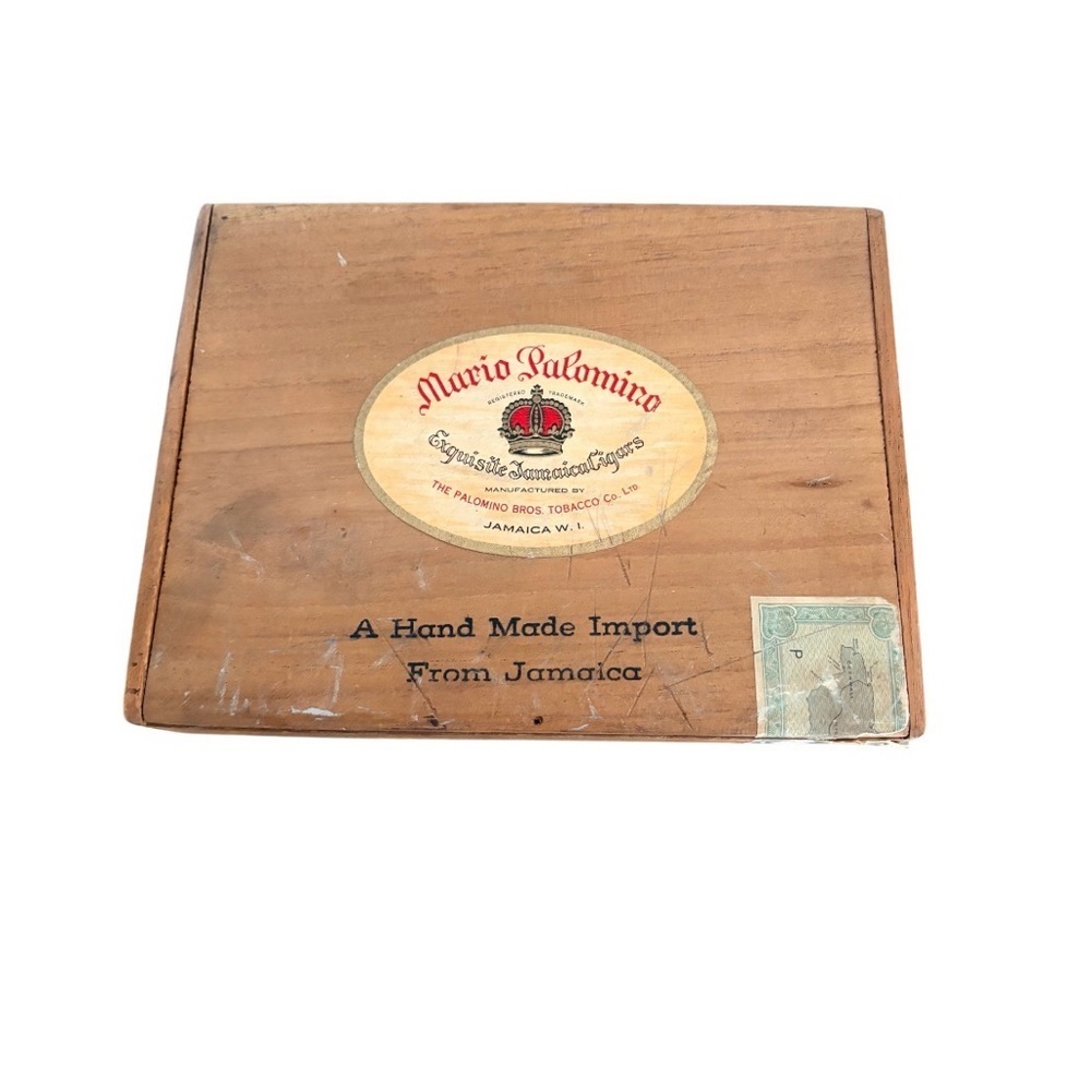 Vintage‎ Wooden Cigar Box Jamaica Decor Collectible Rustic Retro Boho